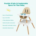 5-in-1 Baby Eat and Grow Convertible Wooden High Chair with Detachable Tray 5-in-1 Baby Eat and Grow Convertible Wooden High Chair with Detachable Tray