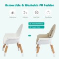 5-in-1 Baby Eat and Grow Convertible Wooden High Chair with Detachable Tray