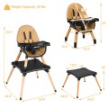 5-in-1 Baby Eat and Grow Convertible Wooden High Chair with Detachable Tray 5-in-1 Baby Eat and Grow Convertible Wooden High Chair with Detachable Tray
