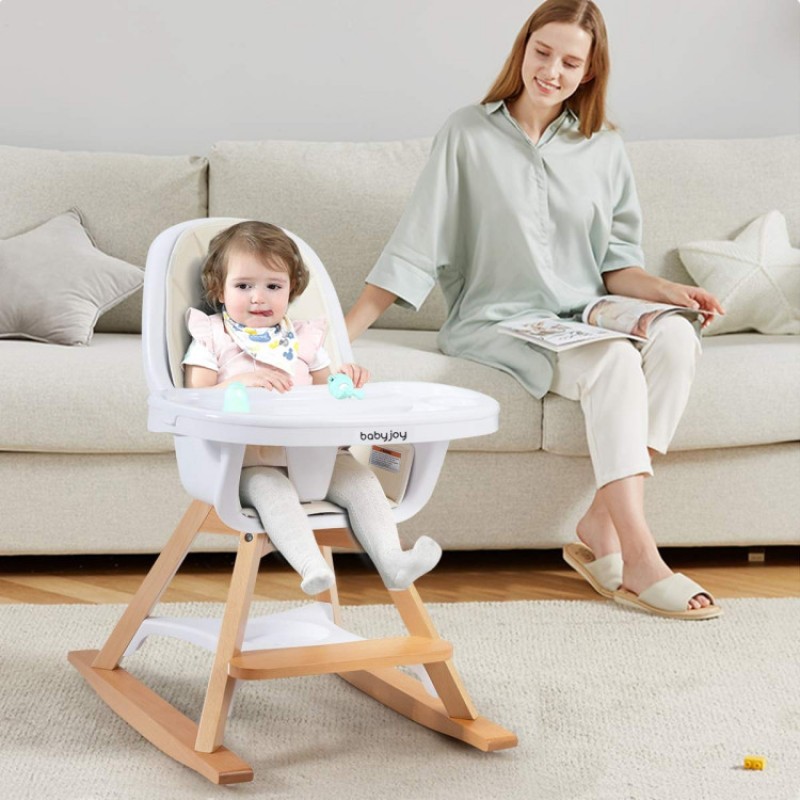 3-in-1 Convertible Baby High Chair with Replaceable Legs and Rocking Bar 3-in-1 Convertible Baby High Chair with Replaceable Legs and Rocking Bar