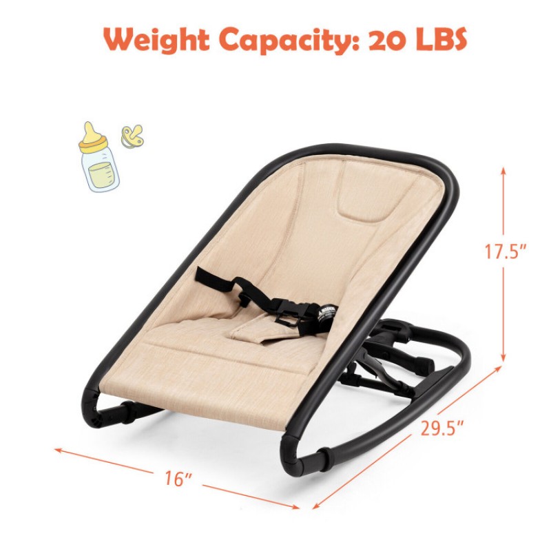 2-in-1 Ergonomic Baby Rocker with 2 Adjustable Recline Positions