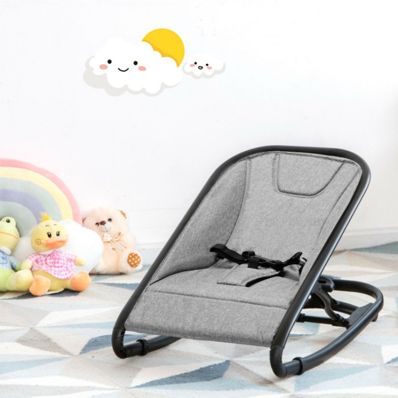 2-in-1 Ergonomic Baby Rocker with 2 Adjustable Recline Positions