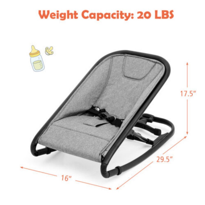 2-in-1 Ergonomic Baby Rocker with 2 Adjustable Recline Positions 2-in-1 Ergonomic Baby Rocker with 2 Adjustable Recline Positions