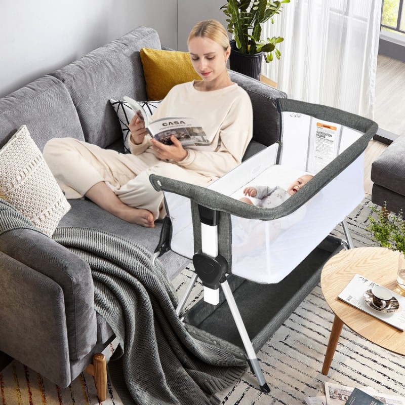 Adjustable Baby Bedside Crib with Large Storage Adjustable Baby Bedside Crib with Large Storage