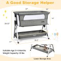 Adjustable Baby Bedside Crib with Large Storage Adjustable Baby Bedside Crib with Large Storage