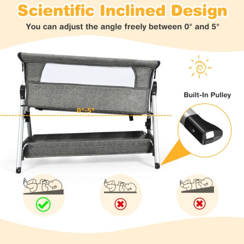 Adjustable Baby Bedside Crib with Large Storage Adjustable Baby Bedside Crib with Large Storage