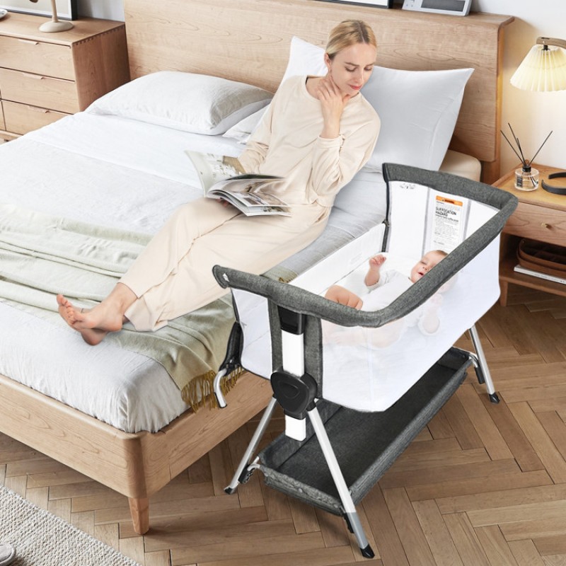 Adjustable Baby Bedside Crib with Large Storage Adjustable Baby Bedside Crib with Large Storage
