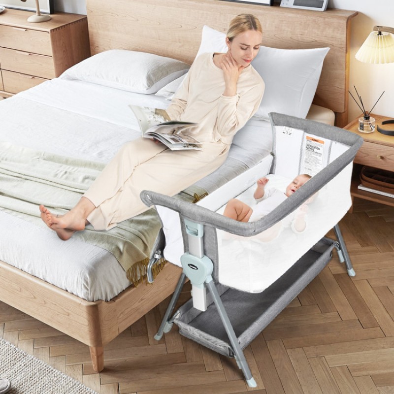 Adjustable Baby Bedside Crib with Large Storage Adjustable Baby Bedside Crib with Large Storage