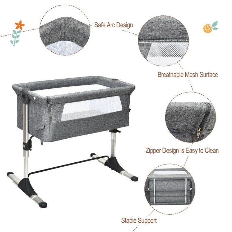 Travel Portable Baby Bed Side Sleeper  Bassinet Crib with Carrying Bag