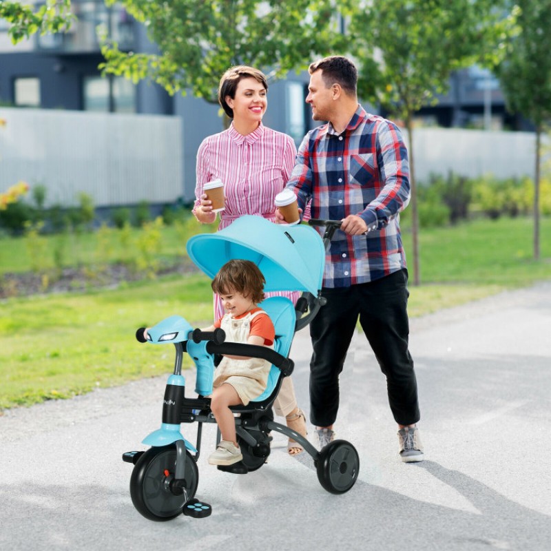 6-in-1 Foldable Baby Tricycle Toddler Stroller with Adjustable Handle 6-in-1 Foldable Baby Tricycle Toddler Stroller with Adjustable Handle