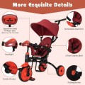 6-in-1 Foldable Baby Tricycle Toddler Stroller with Adjustable Handle