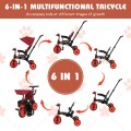 6-in-1 Foldable Baby Tricycle Toddler Stroller with Adjustable Handle 6-in-1 Foldable Baby Tricycle Toddler Stroller with Adjustable Handle