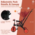 6-in-1 Foldable Baby Tricycle Toddler Stroller with Adjustable Handle 6-in-1 Foldable Baby Tricycle Toddler Stroller with Adjustable Handle