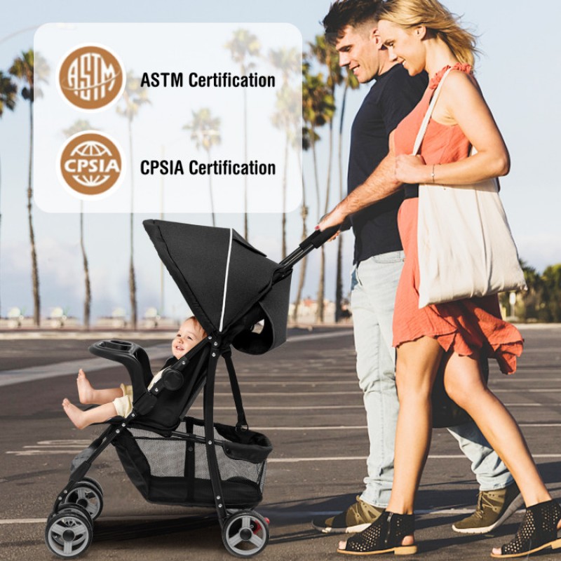 Toddler Travel Stroller for Airplane with Adjustable Backrest and Canopy Toddler Travel Stroller for Airplane with Adjustable Backrest and Canopy