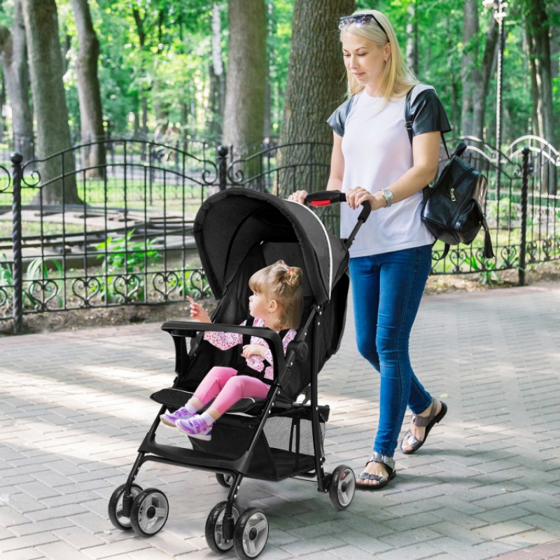 Toddler Travel Stroller for Airplane with Adjustable Backrest and Canopy Toddler Travel Stroller for Airplane with Adjustable Backrest and Canopy