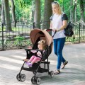 Toddler Travel Stroller for Airplane with Adjustable Backrest and Canopy