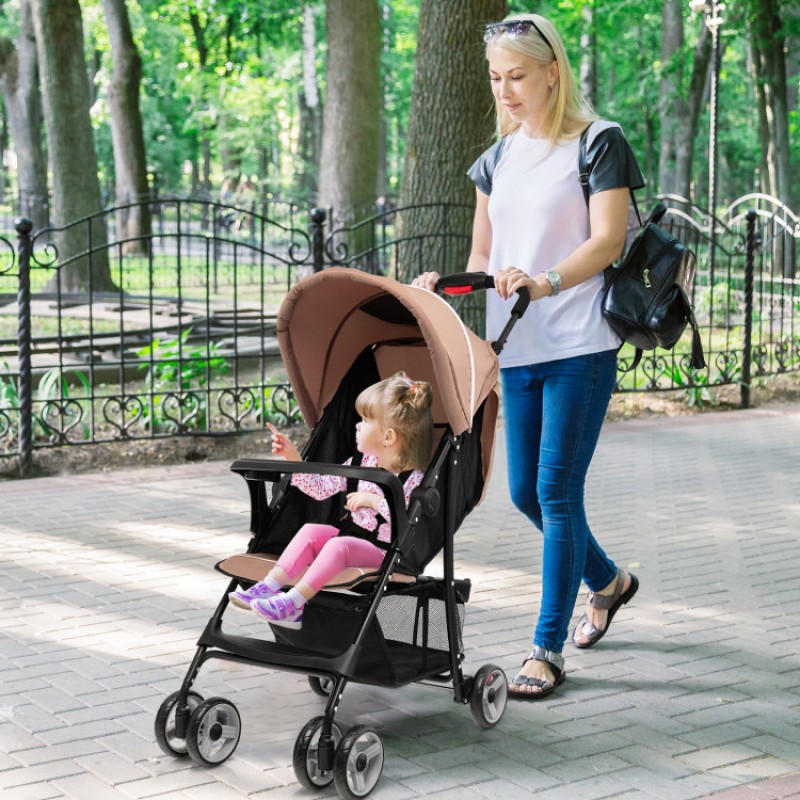 Toddler Travel Stroller for Airplane with Adjustable Backrest and Canopy Toddler Travel Stroller for Airplane with Adjustable Backrest and Canopy