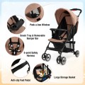 Toddler Travel Stroller for Airplane with Adjustable Backrest and Canopy