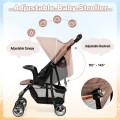 Toddler Travel Stroller for Airplane with Adjustable Backrest and Canopy