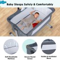 Height Adjustable Baby Side Crib with Music Box & Toys Height Adjustable Baby Side Crib with Music Box & Toys