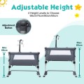 Height Adjustable Baby Side Crib  with Music Box & Toys