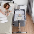 Height Adjustable Baby Side Crib with Music Box & Toys Height Adjustable Baby Side Crib with Music Box & Toys