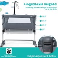 Height Adjustable Baby Side Crib with Music Box & Toys Height Adjustable Baby Side Crib with Music Box & Toys
