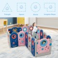 Foldable Kids Safety Play Center with Lockable Gate