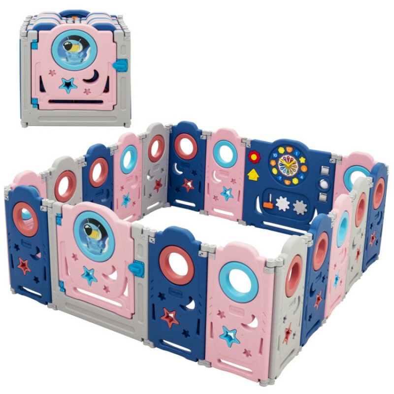 Foldable Kids Safety Play Center with Lockable Gate