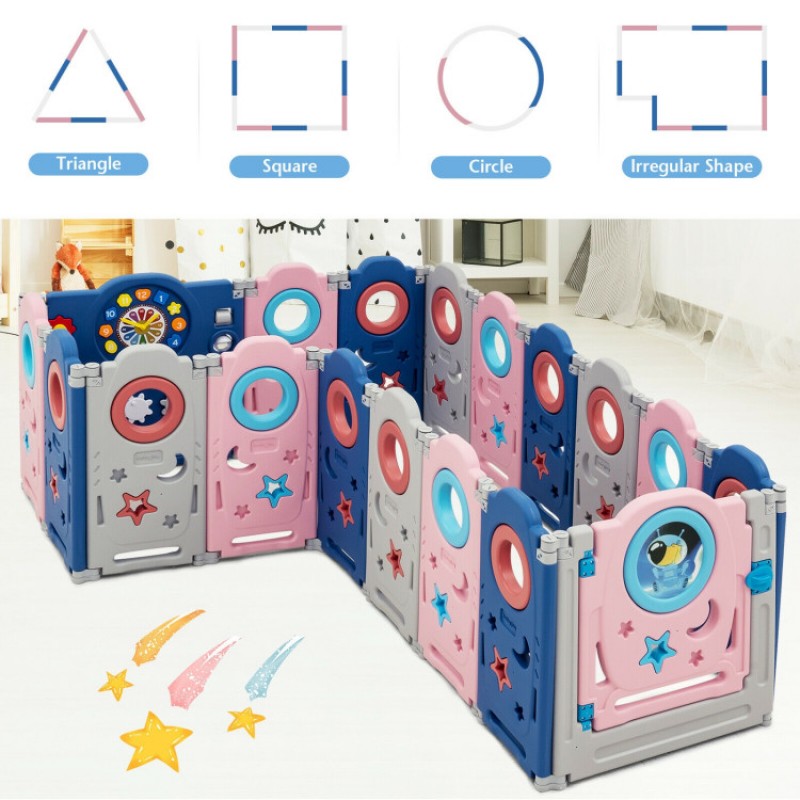 Foldable Kids Safety Play Center with Lockable Gate