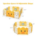 Portable Baby Playpen with Yellow Duck Pattern and Non-Slip Rubber Bases Portable Baby Playpen with Yellow Duck Pattern and Non-Slip Rubber Bases