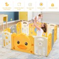 Portable Baby Playpen with Yellow Duck Pattern and Non-Slip Rubber Bases Portable Baby Playpen with Yellow Duck Pattern and Non-Slip Rubber Bases