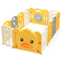Portable Baby Playpen with Yellow Duck Pattern and Non-Slip Rubber Bases Portable Baby Playpen with Yellow Duck Pattern and Non-Slip Rubber Bases