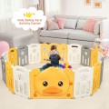 Portable Baby Playpen with Yellow Duck Pattern and Non-Slip Rubber Bases Portable Baby Playpen with Yellow Duck Pattern and Non-Slip Rubber Bases