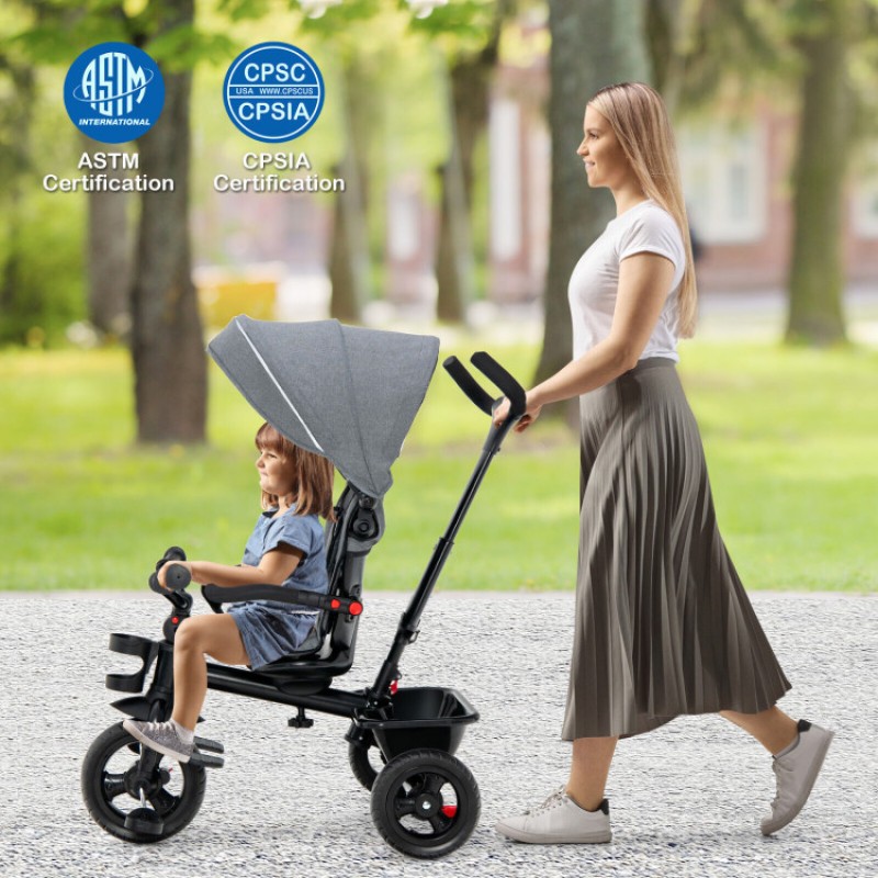 4-in-1 Baby Tricycle Toddler Trike with Convertible Seat 4-in-1 Baby Tricycle Toddler Trike with Convertible Seat
