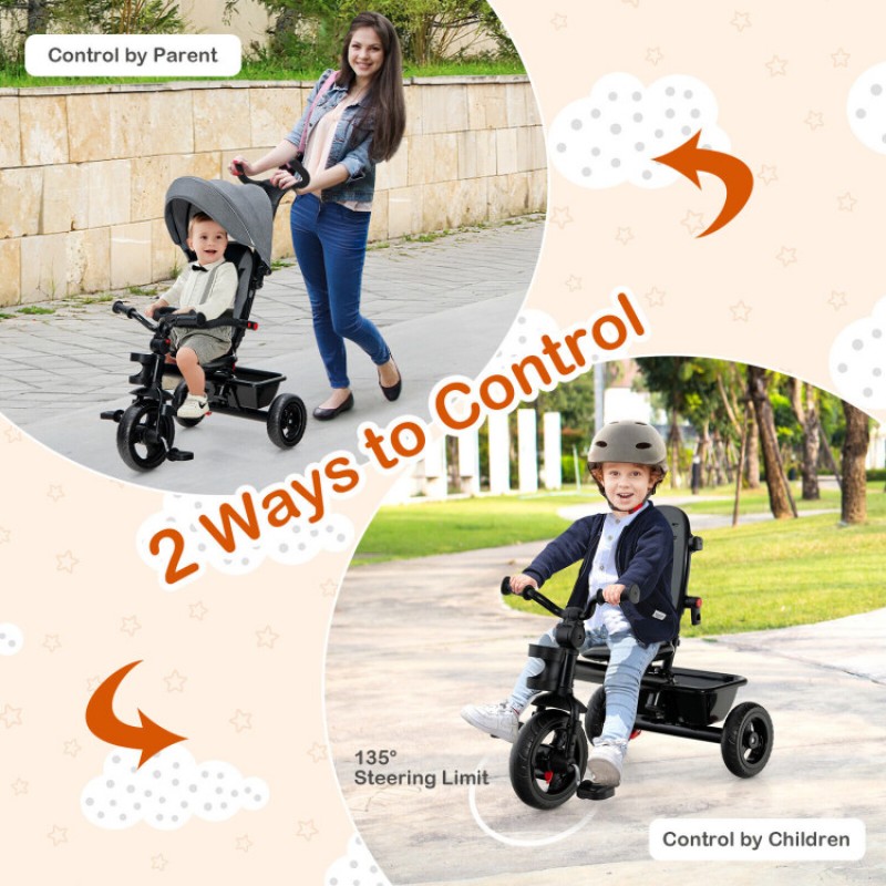 4-in-1 Baby Tricycle Toddler Trike with Convertible Seat 4-in-1 Baby Tricycle Toddler Trike with Convertible Seat