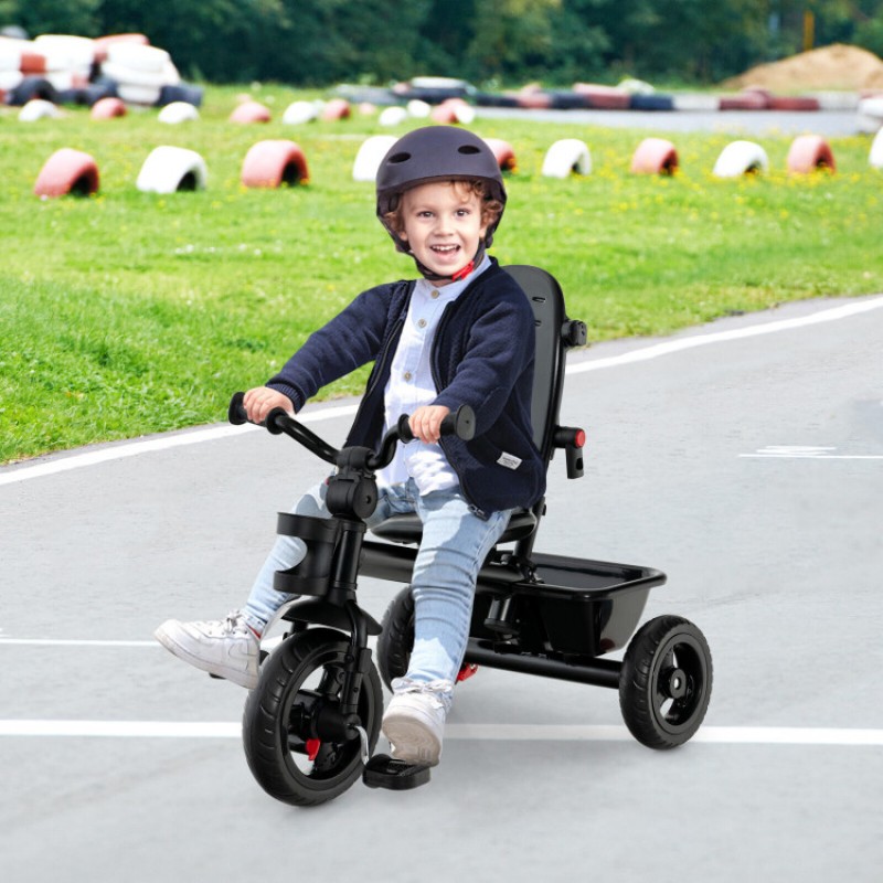 4-in-1 Baby Tricycle Toddler Trike with Convertible Seat