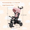 4-in-1 Baby Tricycle Toddler Trike with Convertible Seat