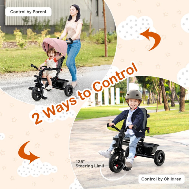 4-in-1 Baby Tricycle Toddler Trike with Convertible Seat 4-in-1 Baby Tricycle Toddler Trike with Convertible Seat