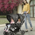 Foldable Lightweight Front Back Seats Double Baby Stroller