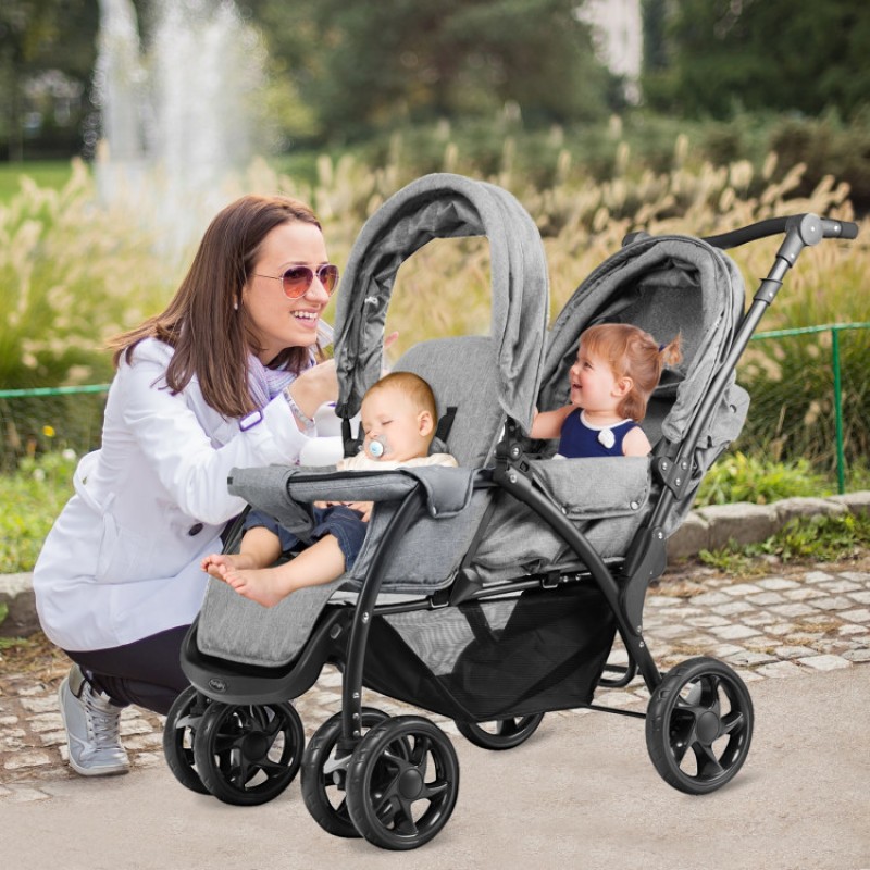 Foldable Lightweight Front Back Seats Double Baby Stroller Foldable Lightweight Front Back Seats Double Baby Stroller