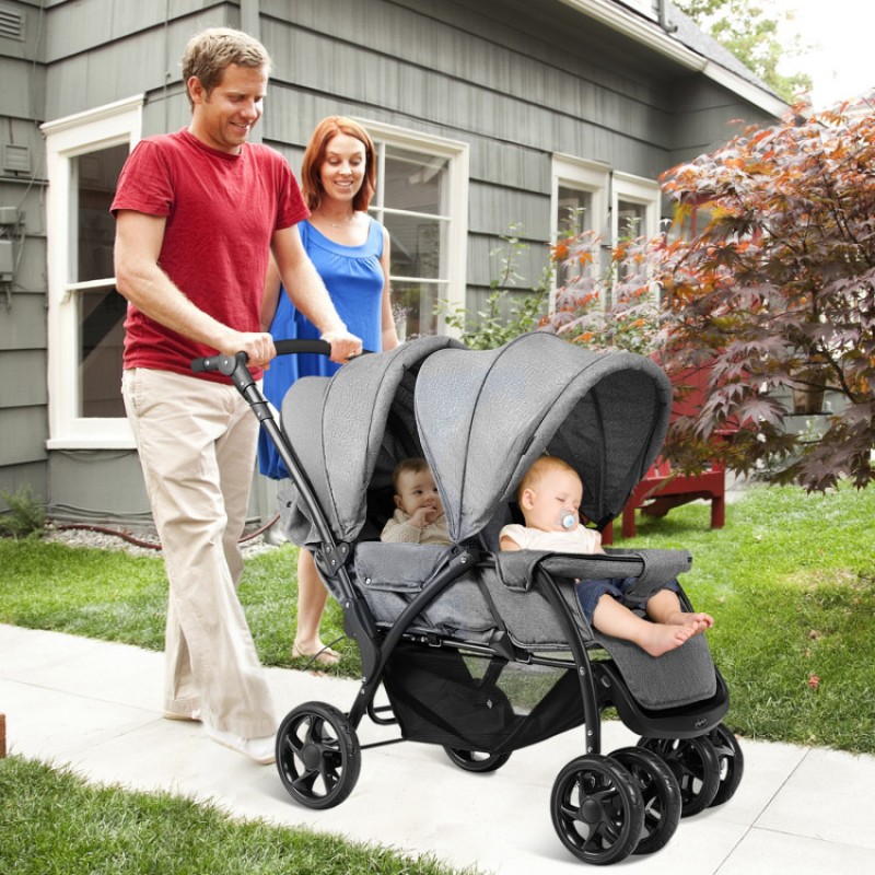 Foldable Lightweight Front Back Seats Double Baby Stroller Foldable Lightweight Front Back Seats Double Baby Stroller