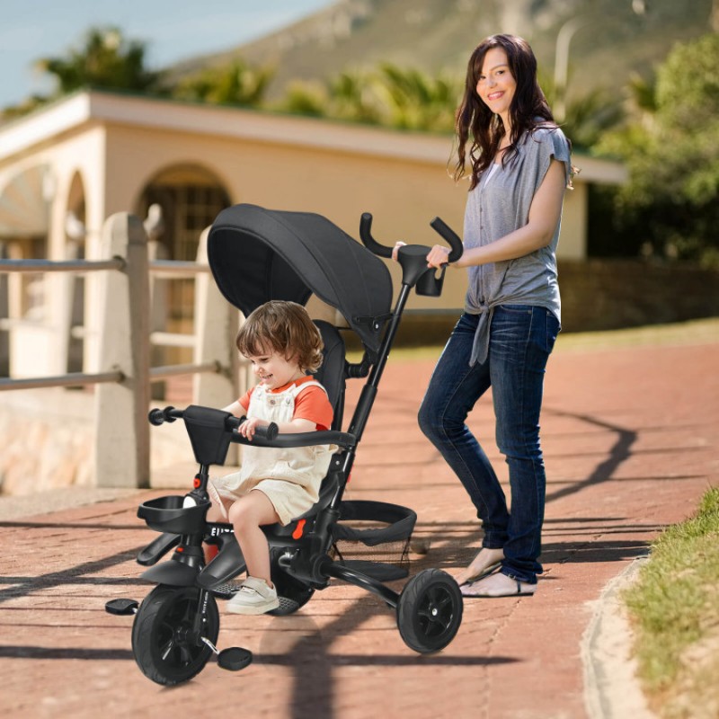 7-in-1 Detachable Baby Stroller with Canopy and Safety Harness