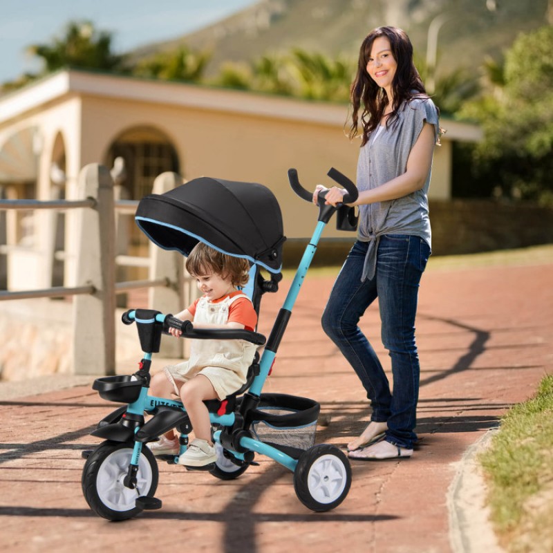 7-in-1 Detachable Baby Stroller with Canopy and Safety Harness