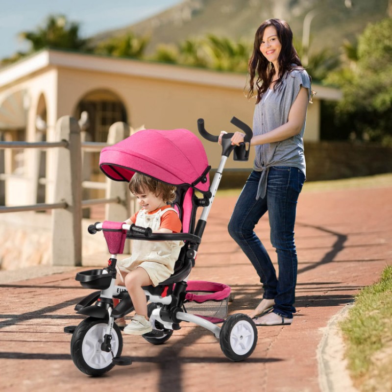 7-in-1 Detachable Baby Stroller with Canopy and Safety Harness