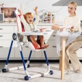 Baby High Chair Foldable Feeding Chair with 4 Lockable Wheels