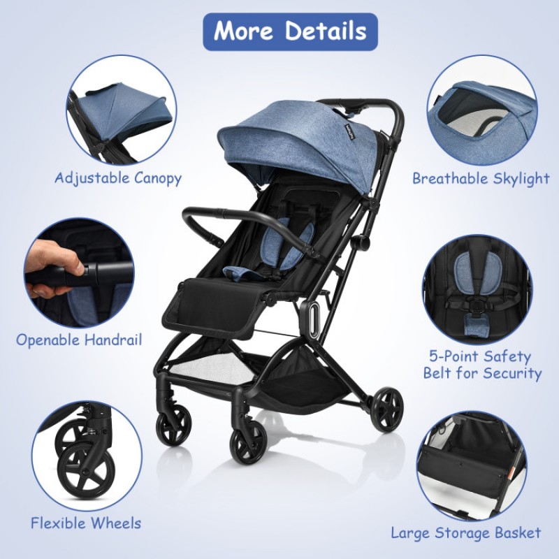 Foldable Lightweight Baby Travel Stroller for Airplane