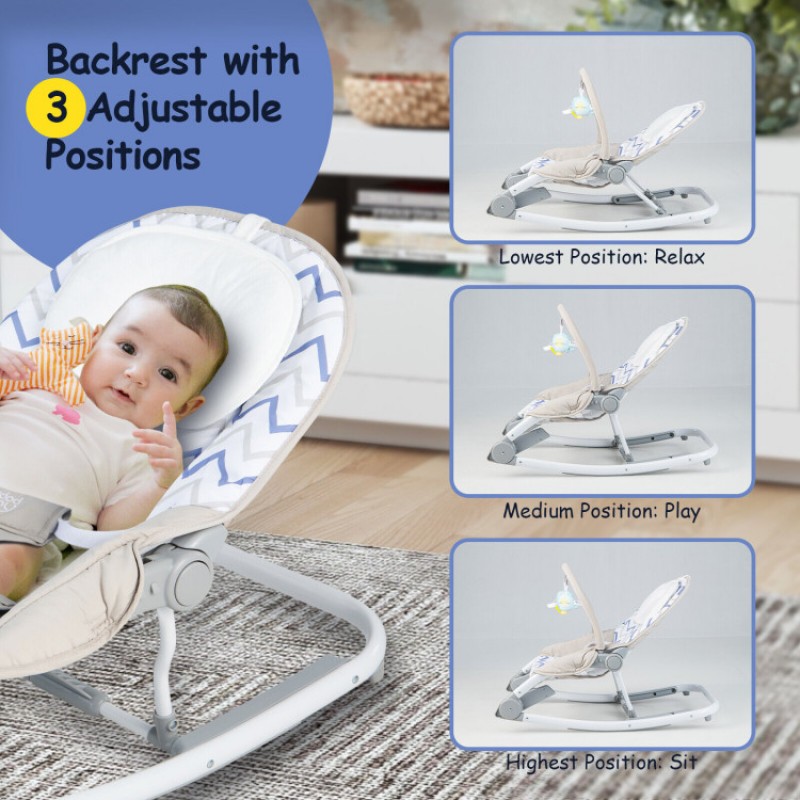 2-in-1 Baby Bouncer with 3-level Adjustable Backrest