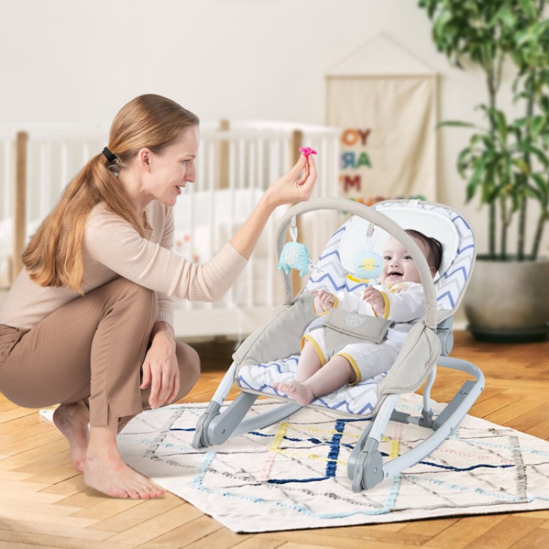 2-in-1 Baby Bouncer with 3-level Adjustable Backrest