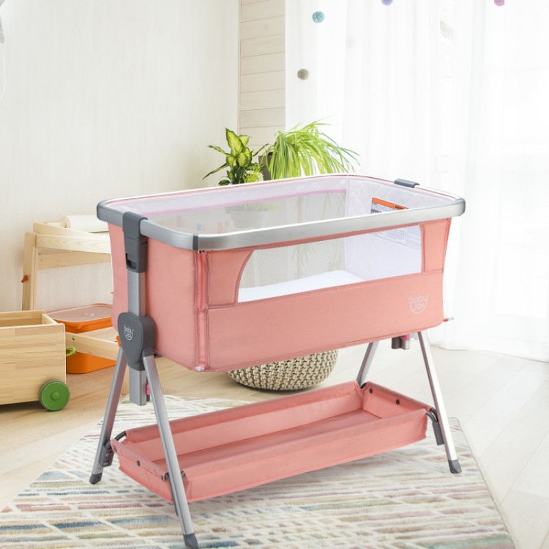 Portable Baby Bed Side Crib with 7 Height Positions